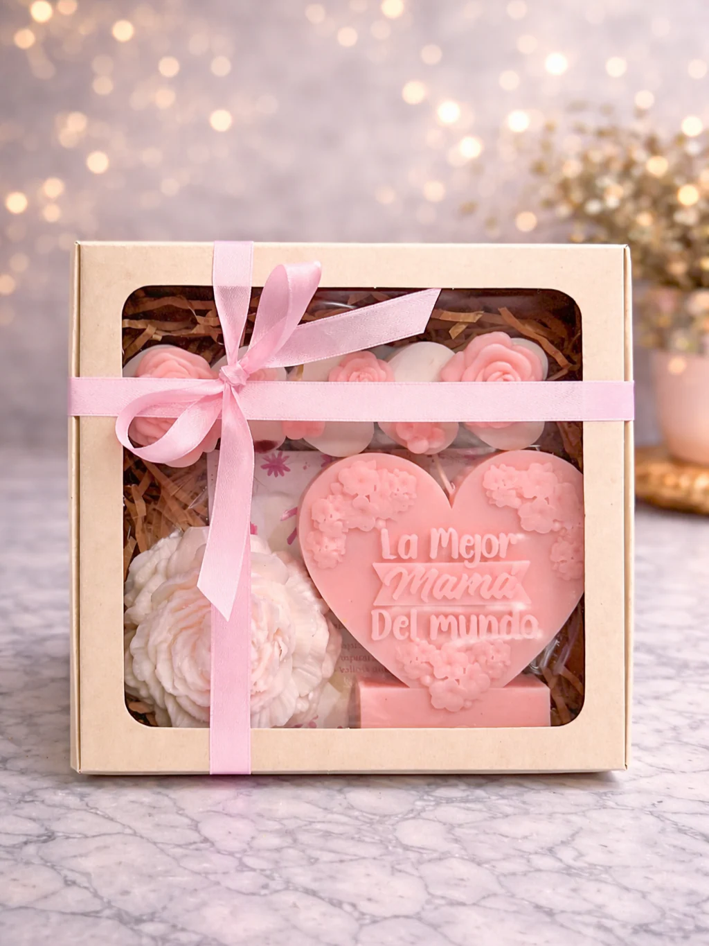 Kit Velas con lazo rosa